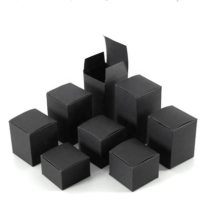 Custom Neutral Small Black Paper Box Custom Logo Matte Recyclable Foldable Mini Cardboard Packaging Box For Jewelry Cosmetic Small Accessories