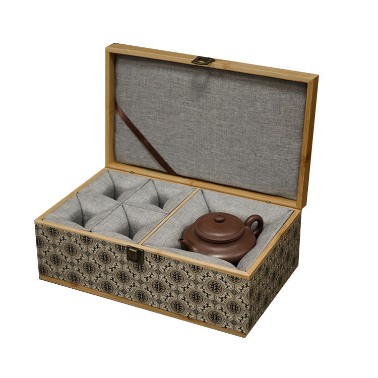 Wooden Tea Box Storage Packaging Gift Box Custom Logo Pine Paulownia MDF Wood For Tea Bag Loose Tea Holiday Business Gift Pack