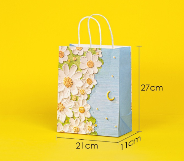 Hot Selling Creative Portable Festival Flower Paper Bag Eco Recyclable Custom Logo For Valentine Wedding Florist Bouquet Gift Pack