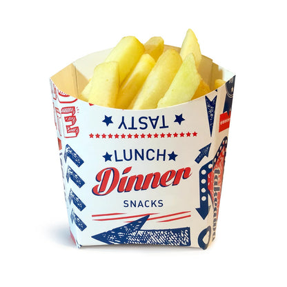 Cheap Cone Shape Brown Kraft French Fry Paper Cone Food Grade Greaseproof Disposable Snack Holder With Sauce Pocket Custom Logo For Fast Food Restaurant Takeaway