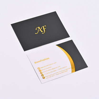 Custom Luxury Black Gold Foil Business Card Printing Thick Matte Black Cardstock Embossed Logo Gold Edge Custom Die Cut Visiting Card Wholesale Printing Service