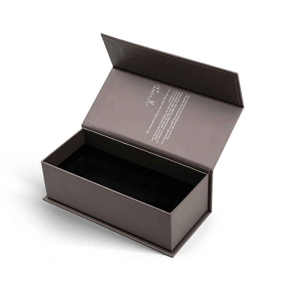 UV Coated Magnetic Flip Rigid Gift Box For 50ml Perfume Bottle Custom Logo CNC Cut EVA Lined Fragrance Cosmetic Packaging Custom Size Contact Us For UV Finish Luxury Perfume Box Solutions
