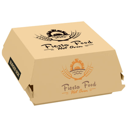 Wholesale Custom Printing Food Grade Cardboard Box Greaseproof Disposable Takeaway Container Custom Logo For Restaurant Fast Food Packaging