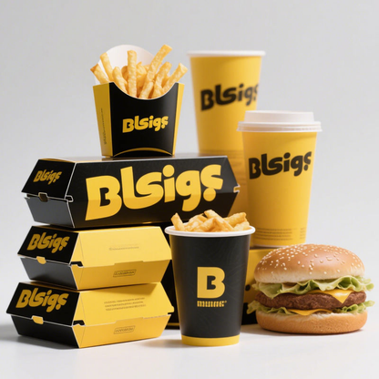 Eco-Friendly Disposable Burger & French Fries Paper Box Custom Logo Greaseproof Recyclable Kraft Takeout Packaging For Fast Food Combo Meals Fried Chicken Snack