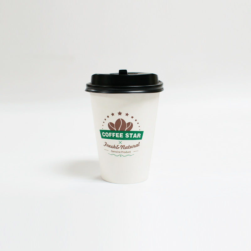 Single Wall Disposable Paper Cup For Hot Drinks Custom Logo Printing Food Grade PE/PLA Waterproof Coated Coffee Tea Takeaway Cups With PP/CPLA Lids OEM Wholesale
