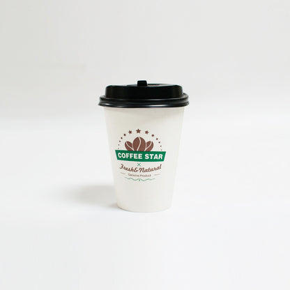 Single Wall Disposable Paper Cup For Hot Drinks Custom Logo Printing Food Grade PE/PLA Waterproof Coated Coffee Tea Takeaway Cups With PP/CPLA Lids OEM Wholesale