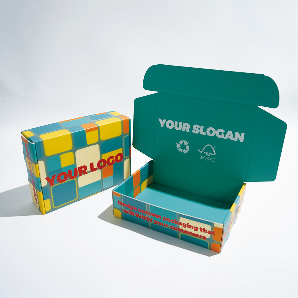 Eco Friendly Customized Corrugated Mailer Paper Box Full CMYK Logo Print Recyclable Foldable E-commerce Shipping Box Apparel Cosmetic Gift Packaging OEM Wholesale