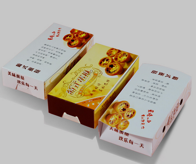 Egg Tart Food Packaging Paperboard Box Food Grade Greaseproof Foldable Takeaway Box Custom Logo With Vent Hole For Bakery Pastry Shop