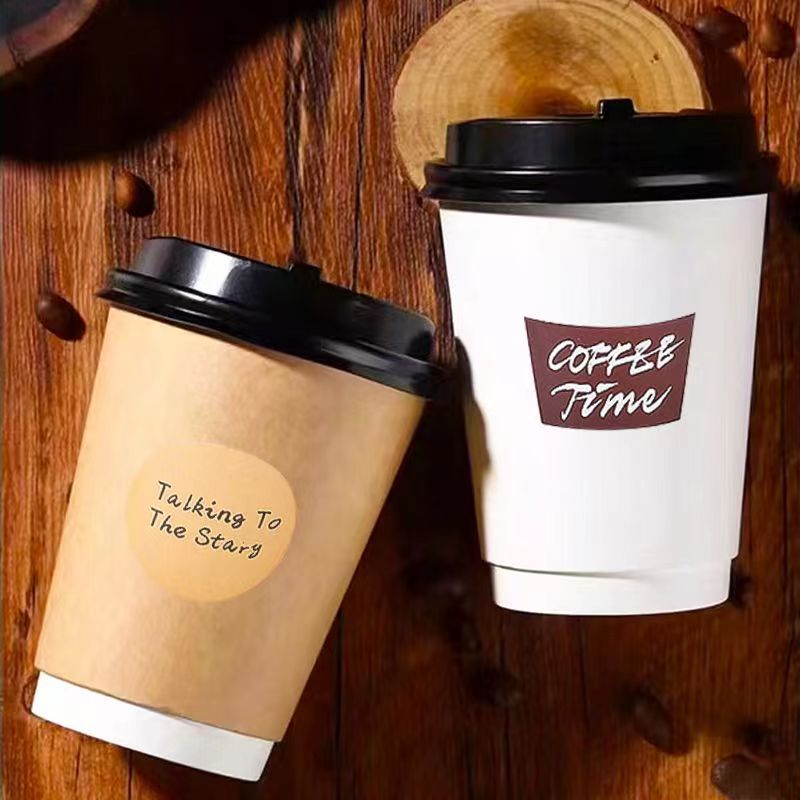 Wholesale Disposable 8oz-20oz Double Wall Paper Coffee Cups Custom Logo Food Grade Insulated Hot Drink Takeaway Cups With PP Lids Biodegradable OEM ODM