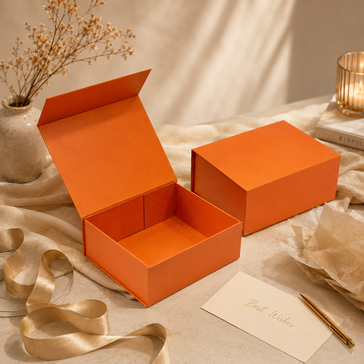 Custom Personalized Foldable Magnetic Closure Rigid Flip Gift Box Velvet EVA Lined Cosmetic Jewelry Apparel Corporate Gift Packaging Custom Size Contact Us For Flat Pack Magnetic Box Solutions