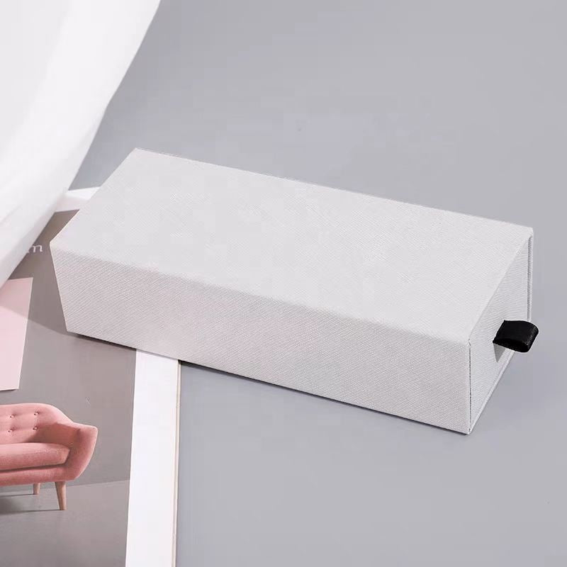 Luxury Stock Rigid Cardboard Pull Sliding Drawer Gift Box Velvet EVA Lined Jewelry Cosmetic Eyewear Ready Stock Packaging Custom Logo Size Contact Us For Fast Delivery Drawer Box Solutions
