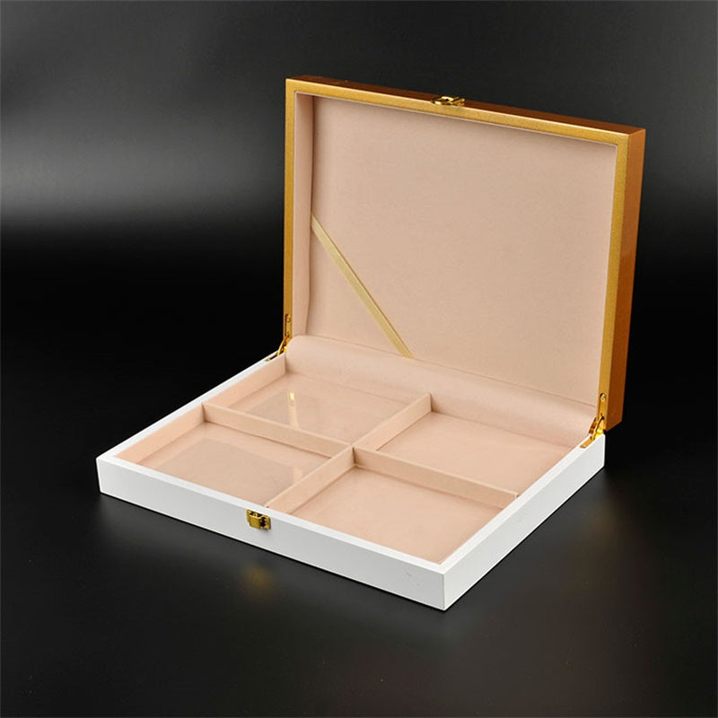 Custom Brand Handmade Engraved Gold Wooden Box Custom Logo Walnut Pine Wood For Jewelry Wine Tea Wedding Luxury Gift Pack