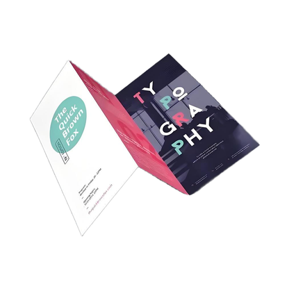 Custom Half Fold Bi-Fold Advertising Brochure Printing Full Color CMYK Promotional Leaflet Company Profile Menu Instruction Manual Custom Logo Paper Printing Service
