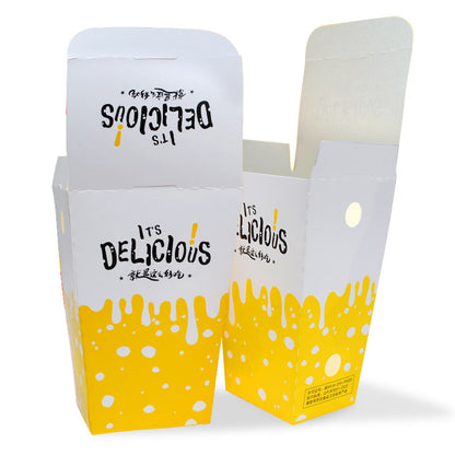 Custom Logo Takeout Food Grade French Fries Paper Cone Box Greaseproof Disposable Recyclable Container For Fast Food Snack Catering Delivery