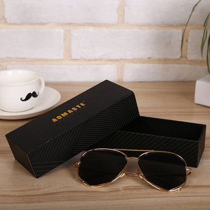 Heaven And Earth Cover Rigid Sunglasses Gift Box Flock EVA Lined Eyewear Birthday Gift Packaging Custom Logo Size Contact Us For Custom Eyeglass Box Solutions