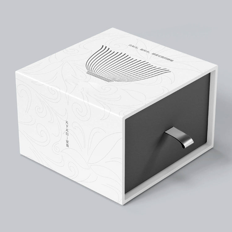 Customized Tea Set Drawer Gift Box Rigid Sliding Sleeve Paper Box Custom Logo For Ceramic Teapot Cup Kung Fu Tea Festival Business Gift Packaging