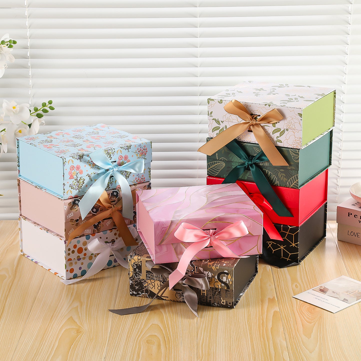 Wholesale Luxury Foldable Magnetic Rigid Cardboard Gift Box Custom Logo Matte Paper With Satin Ribbon For Cosmetic Jewelry Apparel Wedding Holiday OEM Packaging