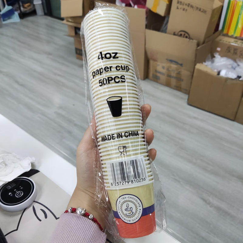 4oz Disposable Mini Tasting Paper Cups Free Custom Logo Design Food Grade Single Wall Espresso Sample Hot Drink Paper Cup With PP/CPLA Lids Wholesale OEM