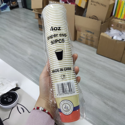 4oz Disposable Mini Tasting Paper Cups Free Custom Logo Design Food Grade Single Wall Espresso Sample Hot Drink Paper Cup With PP/CPLA Lids Wholesale OEM