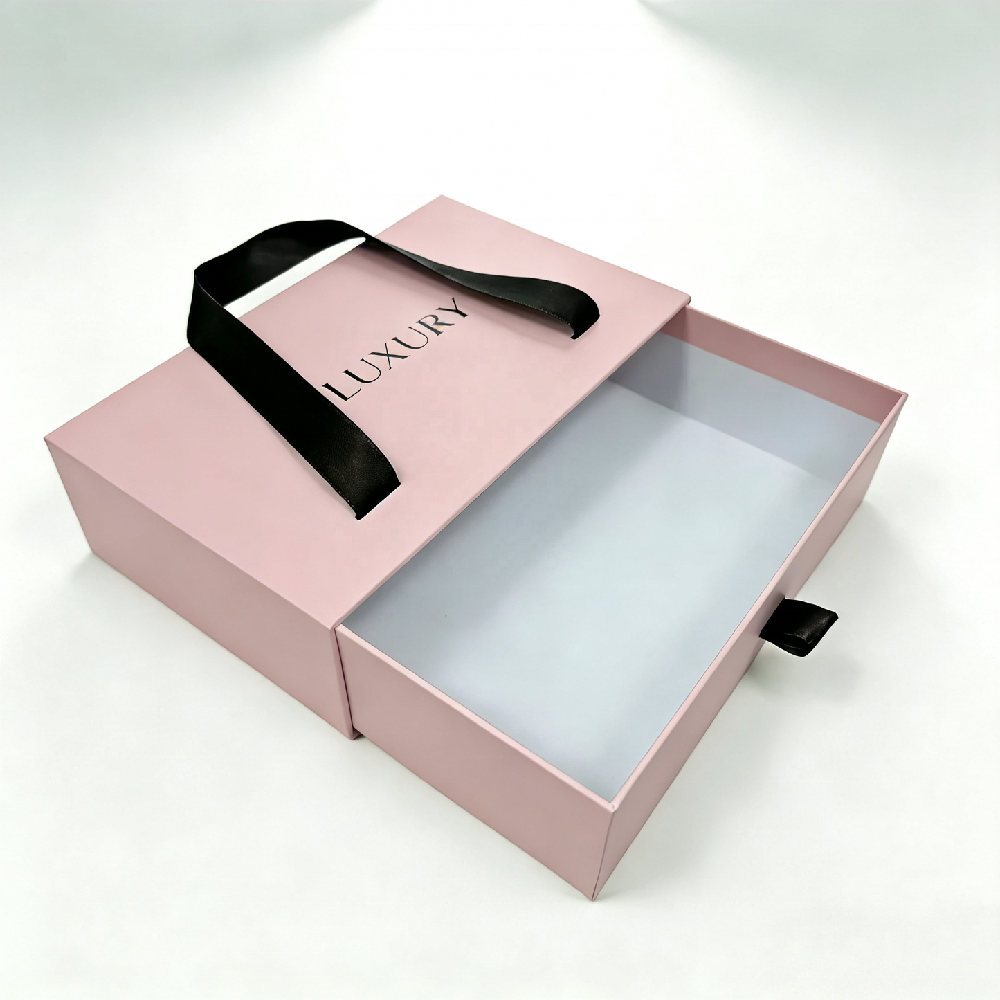Custom Luxury Black Drawer Gift Box Custom Logo Matte Recyclable Slide Rigid Paper Packaging Box For Jewelry Cosmetic Watch Belt Small Premium Gifts