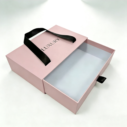 Custom Luxury Black Drawer Gift Box Custom Logo Matte Recyclable Slide Rigid Paper Packaging Box For Jewelry Cosmetic Watch Belt Small Premium Gifts
