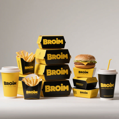 Custom Printed Pyramid Shaped Fries Holder & Triangle Pizza Slice Box Food Grade Greaseproof Recyclable Disposable Kraft Paper Takeout Packaging For Fast Food Snack Catering
