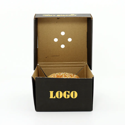 Custom Printed Food Packaging Clamshell Burger Box Food Grade Greaseproof Recyclable Disposable Kraft Paper Takeout Container For Fast Food Restaurant Delivery