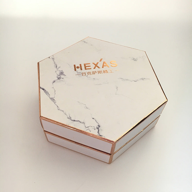 Hexagonal Cardboard Rigid Gift Box With Custom Divided Insert Custom Logo Print Luxury Packaging For Chocolate Candle Cosmetic Jewelry Wedding Holiday OEM Wholesal