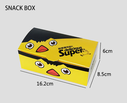Factory Direct Takeaway Fried Food Packaging Box Food Grade Greaseproof Cardboard Custom Logo Portable Fried Chicken Takeout Carton For Fast Food Restauran