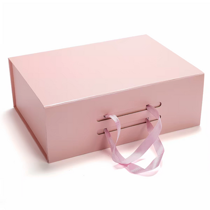 Pink Foldable Magnetic Paper Gift Box Wholesale Custom Logo Matte Rigid Box For Cosmetic Jewelry Wedding Bridesmaid Proposal Valentine Gift OEM Packaging