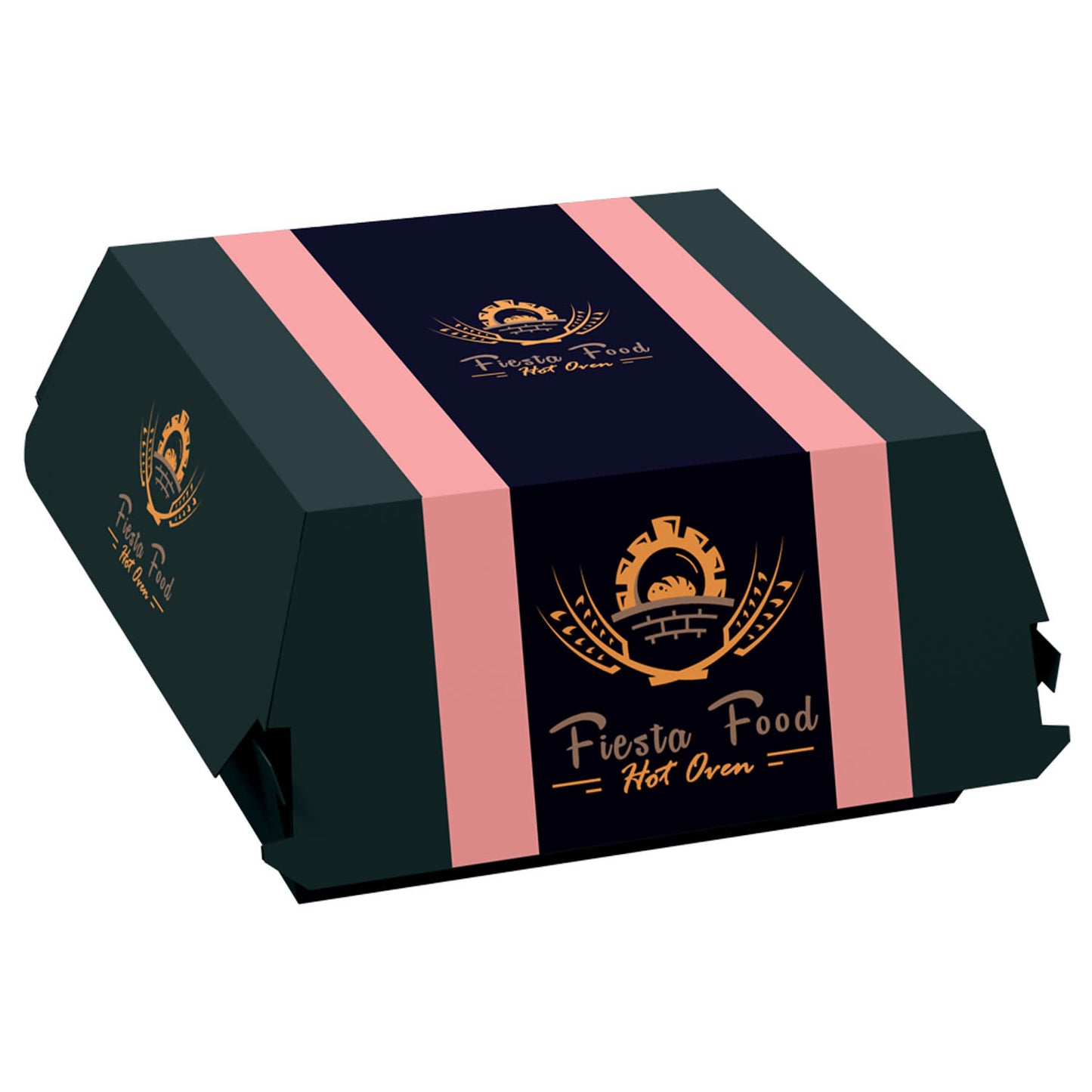 Wholesale Custom Printing Food Grade Cardboard Box Greaseproof Disposable Takeaway Container Custom Logo For Restaurant Fast Food Packaging