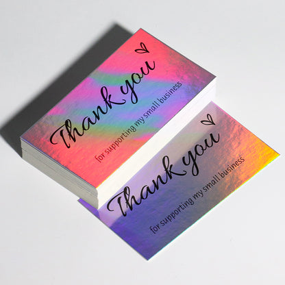 Custom Colorful Paper Thank You Card Full CMYK Color Printing Custom Logo QR Code Small Business Packaging Insert Matte Thick Cardstock Wholesale Printing Service