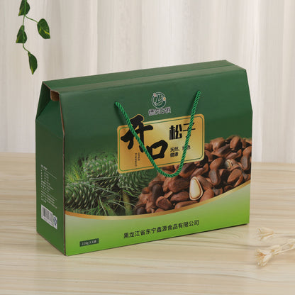 Customised Portable 5 KG Corrugated Cardboard Box Recyclable Kraft Carton With Handle For Fruit Vegetable Seafood Gift Agricultural Packaging