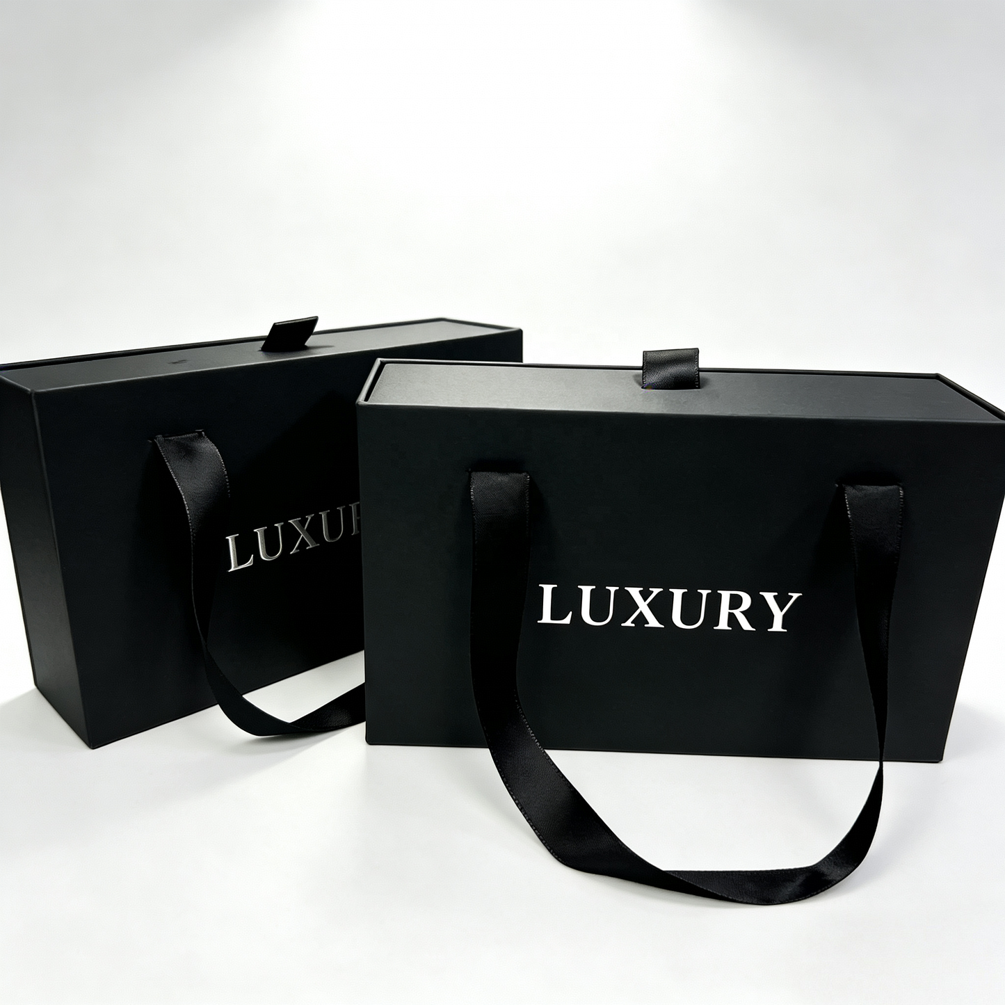 Custom Luxury Black Drawer Gift Box Custom Logo Matte Recyclable Slide Rigid Paper Packaging Box For Jewelry Cosmetic Watch Belt Small Premium Gifts