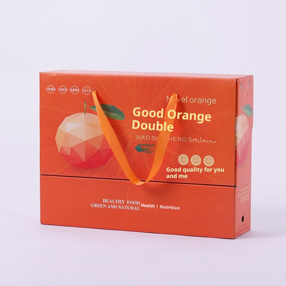 Custom Hand Carry Book Shaped Corrugated Gift Box Recyclable Kraft Paper Box With Portable Handle For Wine Fruit Cosmetic Corporate Gift Set