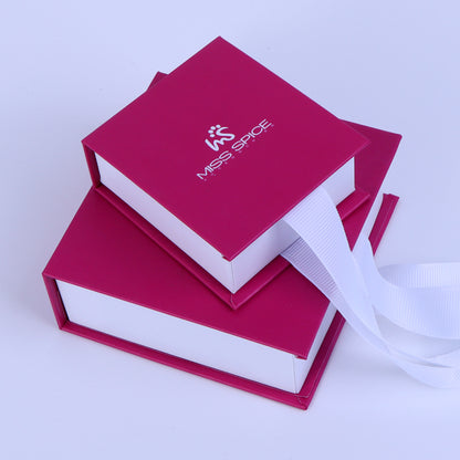 Luxury Rose Red Flip Top Magnetic Jewelry Gift Box Custom Logo Recyclable Hard Cardboard Rigid Packaging Box For Ring Necklace Earring Bracelet