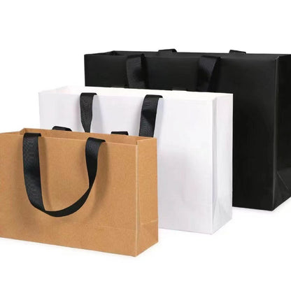 Custom Printed Kraft Paper Shopping Gift Bag Eco Recyclable Custom Logo For Apparel Bakery Cosmetic Holiday Retail Pac