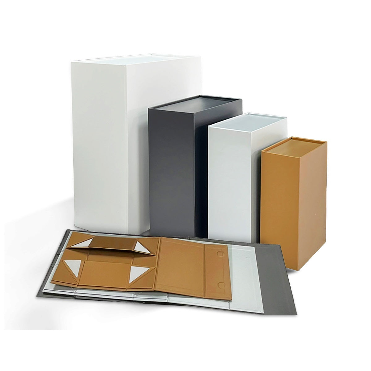 Custom Large Foldable Collapsible Magnetic Rigid Gift Box Flat Pack Oversized Flip Lid Box Full CMYK Logo Print Wedding Dress Apparel Hamper Cosmetic Gift Packaging OEM Wholesale