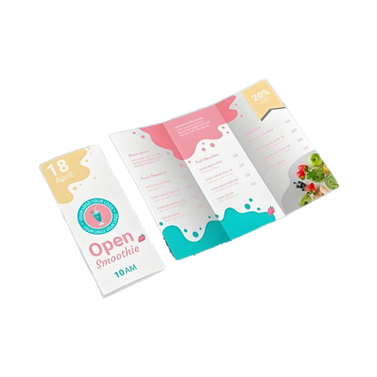 Custom Half Fold Bi-Fold Advertising Brochure Printing Full Color CMYK Promotional Leaflet Company Profile Menu Instruction Manual Custom Logo Paper Printing Service