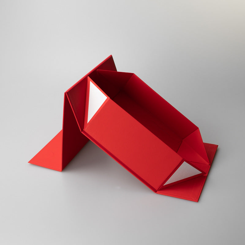 Wholesale Custom Logo Ribbon Printed Foldable Magnetic Rigid Gift Box Flat Pack Velvet EVA Lined Cosmetic Jewelry Apparel Wine Packaging Custom Size Contact Us For Ribbon Branded Fold Luxury Gift Box Solutions