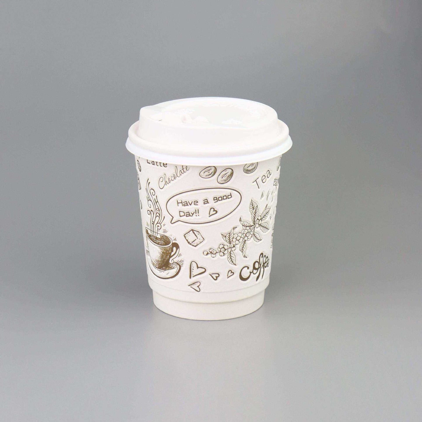 Custom Printed Double Wall Disposable Paper Cup Food Grade Insulated For Coffee Tea Hot Drink Takeaway Pack