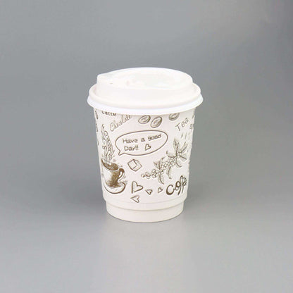 Custom Printed Double Wall Disposable Paper Cup Food Grade Insulated For Coffee Tea Hot Drink Takeaway Pack