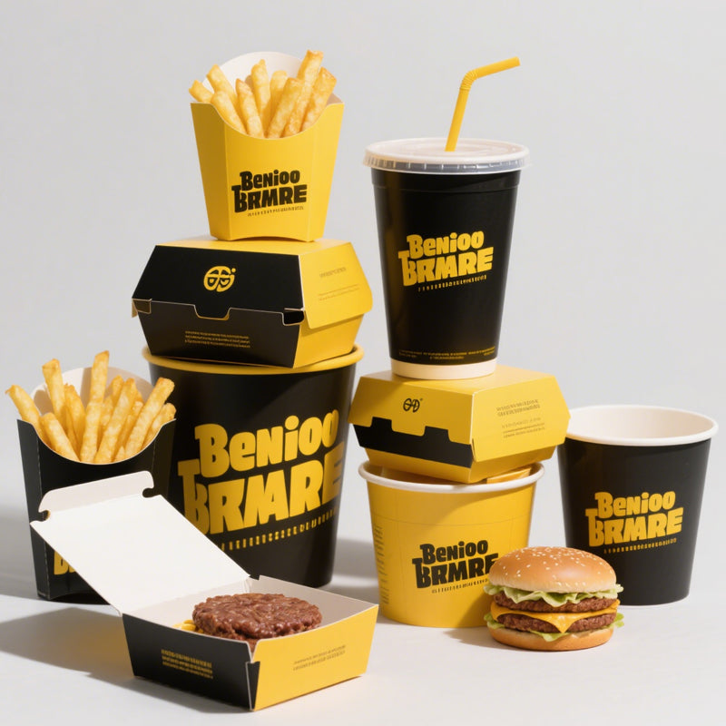 Custom Printed Pyramid Shaped Fries Holder & Triangle Pizza Slice Box Food Grade Greaseproof Recyclable Disposable Kraft Paper Takeout Packaging For Fast Food Snack Catering