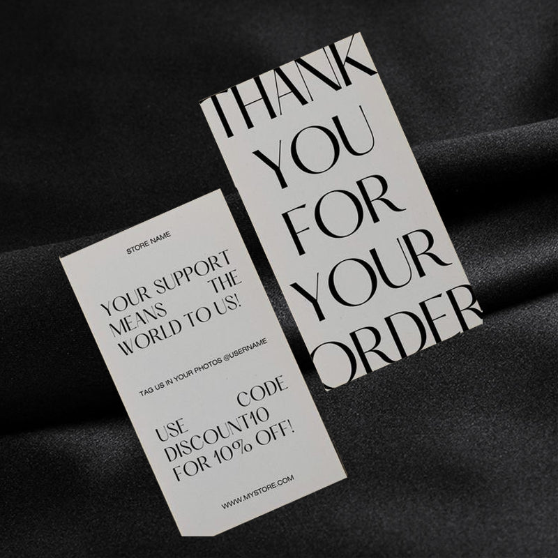 Custom Logo Business Thank You Cards Full Color CMYK Printing Gold Foil Matte Thick Cardstock Small Business Packaging Insert Visiting Card Wholesale Printing Service