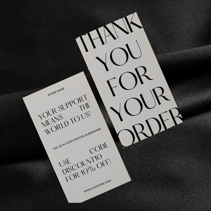 Custom Logo Business Thank You Cards Full Color CMYK Printing Gold Foil Matte Thick Cardstock Small Business Packaging Insert Visiting Card Wholesale Printing Service