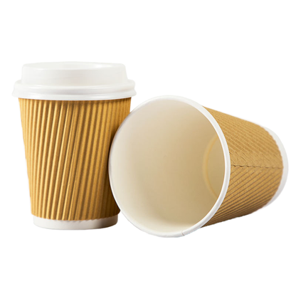Custom Pattern Printed Paper Cup With Lid Disposable Single/Double Wall Food Grade Hot Coffee Tea Takeaway Cup Full Color Pattern Printing OEM Wholesale