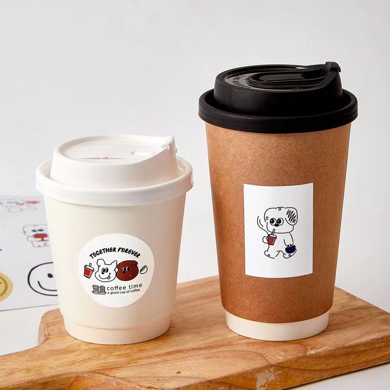 Wholesale Disposable 8oz-20oz Double Wall Paper Coffee Cups Custom Logo Food Grade Insulated Hot Drink Takeaway Cups With PP Lids Biodegradable OEM ODM