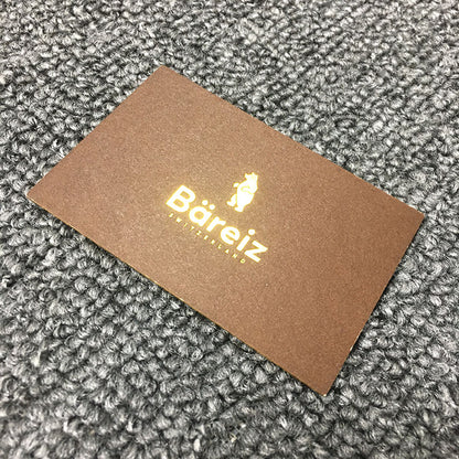 Wholesale Custom Logo & Size Business Card Printing Full Color CMYK Thick Art Paper Gold Foil Embossed Visiting Card Custom Die Cut Printing Service