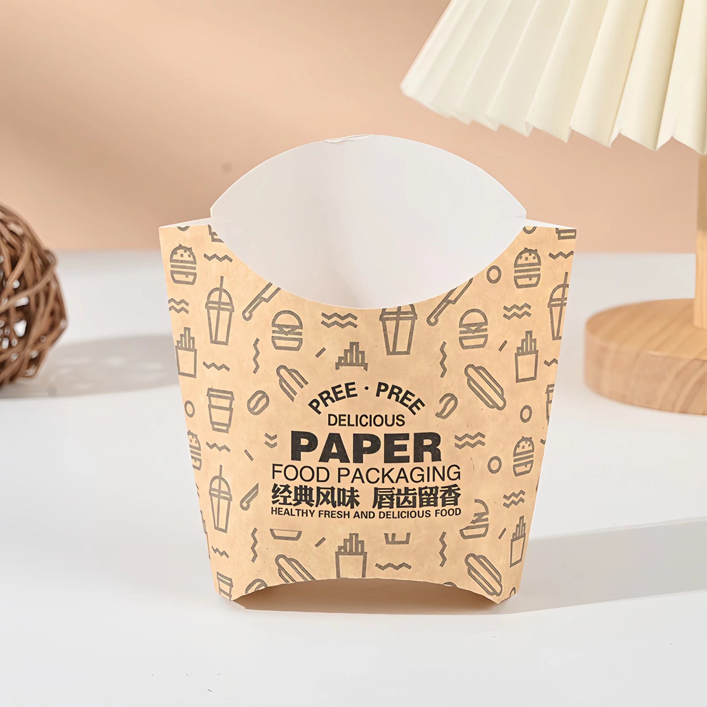 Custom Take Away Food Packaging Box Food Grade Greaseproof Recyclable Disposable Kraft Paper Lunch Box Custom Logo For Restaurant Fast Food Delivery Catering