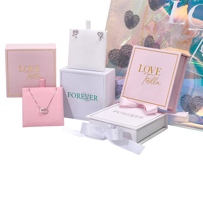 Sliding Drawer Jewelry Packaging Box Custom Logo Recyclable Paper Slide Gift Box For Ring Earring Necklace Bracelet Small Jewelry